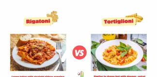 Difference Between Rigatoni and Tortiglioni