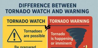 Difference Between Tornado Watch and Warning