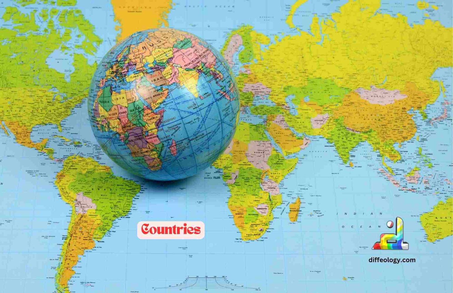 Difference between a continent and a country diffeology