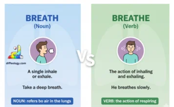 Difference Between Breath and Breathe