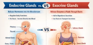 difference between endocrine and exocrine glands