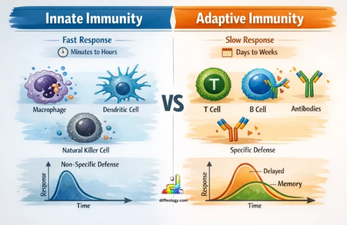 difference between innate and adaptive immunity