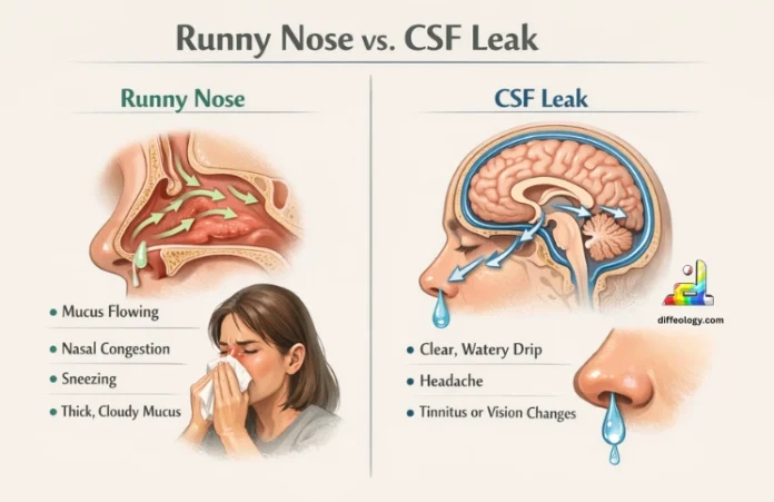 DIfference Between Runny Nose and CSF Leak