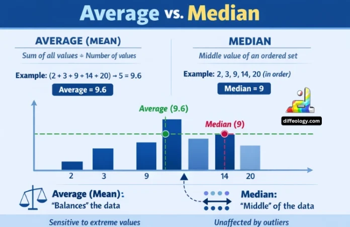 Difference Between Average and Median