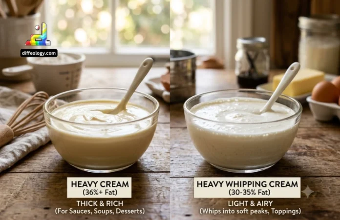 Difference Between Heavy Cream and Heavy Whipping Cream